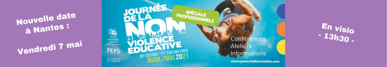 Lire la suite à propos de l’article –> Nouvelle date à Nantes pour la journée de la non-violence éducative, spéciale professionnel·le·s